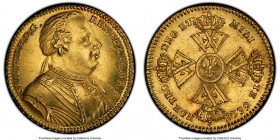 Prussia. Friedrich Wilhelm I gold 1/2 Wilhelms d'Or 1739-EGN MS62 PCGS, Berlin mint, KM221, Marienburg-Unl., von Schrötter-188. A rare Prussian gold t...