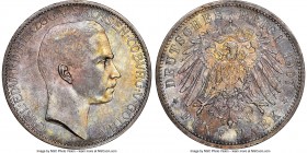 Saxe-Coburg-Gotha. Karl Eduard 5 Mark 1907-A AU58 NGC, Berlin mint, KM174, Dav-829, J-148. Mintage: 10,000. Only a one-year type, and one from a very ...