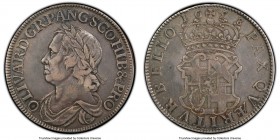 Oliver Cromwell Crown 1658/7 XF40 PCGS, KM393.2, S-3226, ESC-10. Dies by Thomas Simon. Displaying strong detail considering circulation, with calm, as...