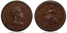 George I Farthing 1719 MS63 Brown PCGS, KM556, S-3662. Large letters. Glossy and appealingly toned, with a light cocoa patina overlying a soft undercu...
