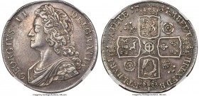 George II Crown 1734 XF45 NGC, KM575.1, S-3686, ESC-1663. Roses & Plumes reverse. A pleasing example of this 18th-century large type, with steel-toned...