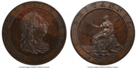 George III bronzed-copper Proof "Cartwheel" 2 Pence 1797-SOHO PR64 PCGS, Soho mint, KM619, S-3776. Immensely glossy in the centers, in which a unique ...
