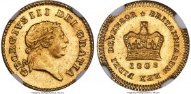 George III gold 1/3 Guinea 1808 MS64 NGC, KM650, S-3740. A classic "military" type produced in response to the Napoleonic Wars, its certification quit...