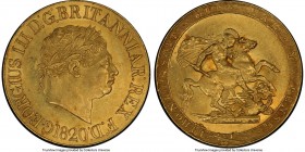George III gold Sovereign 1820 MS63 PCGS, KM674, S-3785C. Large Dot, Open 2 variety. Endowed with an appealing sun-gold color over surfaces that exhib...