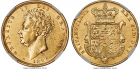 George IV gold Sovereign 1829 AU58 NGC, KM696, S-3801. Attractively detailed, only the faintest rub to the devices and scattered friction in the field...
