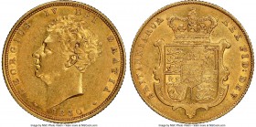 George IV gold Sovereign 1830 AU55 NGC, KM696, S-3801. An appealing, circulated representative whose strike leaves ample detail even after modest use ...