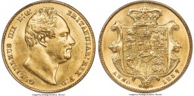 William IV gold Sovereign 1837 MS63 PCGS, KM717, S-3829B. A super choice example, the canary-gold planchet struck with exacting precision, bathed in a...