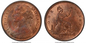 Victoria Penny 1871 MS65 Red and Brown PCGS, KM749.2, S-3954. Mildly glossy over surfaces displaying striking underlying mint radiance, which shines b...
