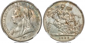 Victoria Crown 1893 MS65 NGC, KM783, S-3937. LVI edge. Mostly white, with areas of light autumnal tone. Exhibiting a superb state of preservation for ...