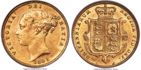 Victoria gold 1/2 Sovereign 1883 MS65 PCGS, KM735.1, S-3861. The single highest certified example of this date by either NGC or PCGS, and an undeniabl...