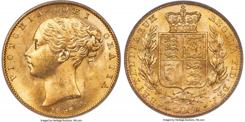 Victoria gold Sovereign 1846 MS64 PCGS, KM736.1, S-3852. Conditionally scarce in...