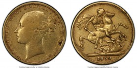 Victoria gold Sovereign 1879 VF25 PCGS, KM752, S-3856A. A fleeting date that remains highly desired in all conditional states, and which is rarely fou...