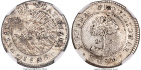 Estado de Guatemala Provisional Real 1829 NG-M AU53 NGC, Nueva Guatemala mint, KM75. A scarce emission and highly collectible as a Provisional issue u...