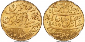 British India. Bengal Presidency gold Mohur AH 1202 Year 19 (1825-1830) MS63 NGC, Calcutta mint, KM114, Stevens-6.7. Edge grained left. Fully bright, ...