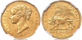 British India. Victoria gold Mohur 1841.-(c) MS61 NGC, Calcutta mint, KM462.1, S&W-3.7. Type A obverse, Type I reverse. W.W. incuse on truncation, pla...