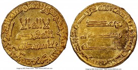 Abbasid. temp. al-Saffah (AH 132-136 / AD 749-754) gold Dinar AH 133 (AD 750/751) MS66 NGC, No mint, A-210, ICV-374, SICA III-11. 4.24gm. A hardy high...