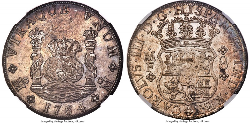 Charles III 8 Reales 1764 Mo-MF MS61 NGC, Mexico City mint, KM105, Cal-1087 (pre...