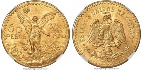 Estados Unidos gold 50 Pesos 1926 MS62 NGC, Mexico City mint, KM481. A large-format near-choice specimen struck in celebration of Mexico's 100th anniv...
