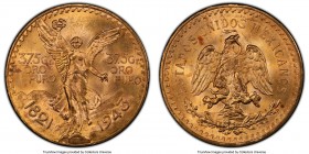 Estados Unidos gold 50 Pesos 1943 MS65 PCGS, Mexico City mint, KM482. Fully Gem Mint State and exceptionally luminous. AGW 1.2056 oz.

HID0980124201...