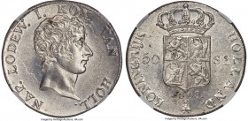 Kingdom of Holland. Louis Napoleon 50 Stuivers 1808-B MS64 NGC, Utrecht mint, KM28, Dav-228. A type often found in better states, though no less desir...