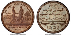 Macaulay & Babington bronze Specimen Restrike "Slave Trade Abolition" Medal 1807-Dated (1830-1850) SP64+ Brown PCGS, FT-1, Eimer-984b. Struck to celeb...