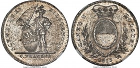 Solothurn. Canton 4 Franken 1813 MS62 NGC, KM73, Dav-365, HMZ-2-855. A sparkling selection blessed with rolling argent luster that sweeps brilliantly ...