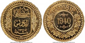 Ahmad Pasha Bey gold 100 Francs AH 1359 (1940)-(a) MS62 NGC, Paris mint, KM-Unl., Fr-15, Lec-503. Struck from a tiny mintage of just 33 pieces, this d...