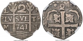 Caracas. Royalist and/or Republican Provisional Fantasy Cob 2 Reales (Macuquinas) 741 VF25 NGC, Caracas mint, KM-C13.1, OAV-2R-C.A.11. 5.01gm. Large c...