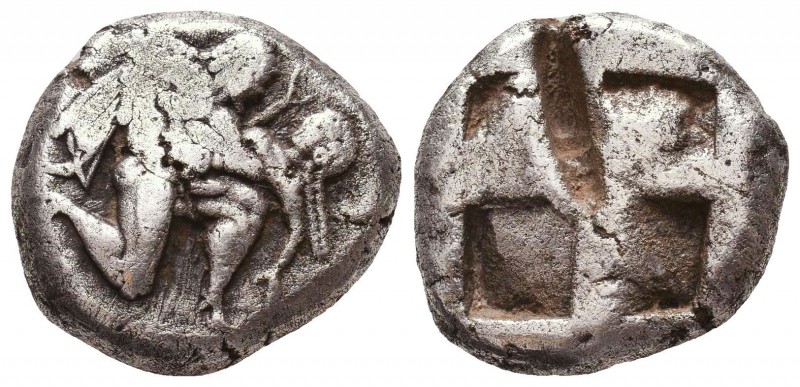 ISLANDS off THRACE, Thasos. Circa 500-480 BC. AR Stater . Satyr advancing right,...