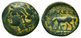 Greek Coins. Ae (1st century BC).
Condition: Very Fine



Weight: 1.4 gr
Diameter: 12mm