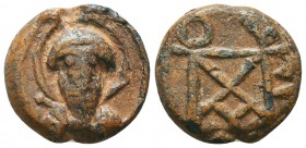 Byzantine Lead Seals, 7th - 13th Centuries
Condition: Very Fine



Weight: 7.6 gr
Diameter: 19 mm