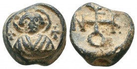 Byzantine Lead Seals, 7th - 13th Centuries
Condition: Very Fine



Weight: 7.1 gr
Diameter: 15 mm