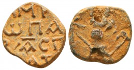 Byzantine Lead Seals, 7th - 13th Centuries
Condition: Very Fine



Weight: 7.7 gr
Diameter: 19 mm