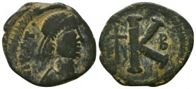 Justinian I. A.D. 527-565. AE half follis
Condition: Very Fine



Weight: 7.9 gr
Diameter: 26 mm