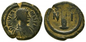 Justinian I. A.D. 527-565. AE 
Condition: Very Fine



Weight: 5.0 gr
Diameter: 18 mm