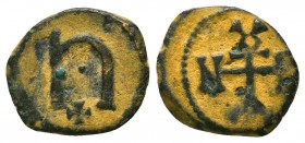 Justinian I. A.D. 527-565. AE 
Condition: Very Fine



Weight: 1.4 gr
Diameter: 14 mm