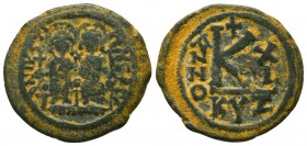 Justin II, with Sophia. 565-578. Æ Follis
Condition: Very Fine



Weight: 6.1 gr
Diameter: 24 mm