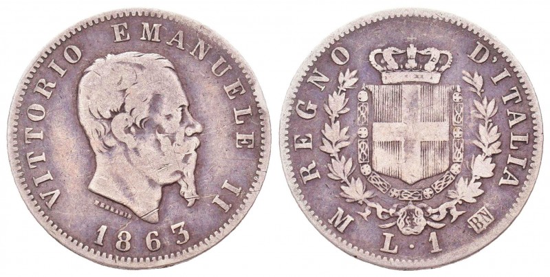 Vittorio Emanuele II, AR Lira 
Condition: Very Fine



Weight: 4.9 gr
Diameter: ...