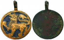 Beautiful Gilted Viking Pendant , Lion on it.
Condition: Very Fine
Weight: 11.5 gr
Diameter: 41.7 mm