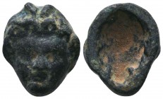 Ancient Roman Bronze Head,
Condition: Very Fine
Weight: 10.4 gr
Diameter: 17 mm