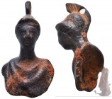 Ancient Roman Bronze Bust
Condition: Very Fine
Weight: 32.7 gr
Diameter: 48 mm