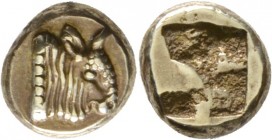 Griechische Münzen
Ionia. Unbestimmte Münzstätte. 
El-Hekte (= Sechstelstater) nach milesischem Münzfuß 520-480 v. Chr. Stierkopf mit geperlter Absc...