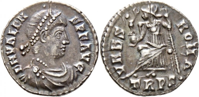 Römische Münzen
Kaiserzeit. Valens 364-378. 
Siliqua 367/378 -Treveri (Trier)-...