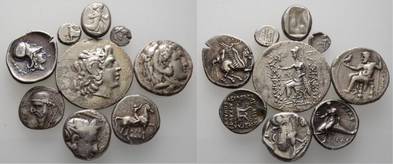Lots antiker Münzen
9 Stücke: GRIECHEN. ATTIKA-Athen, Tetradrachme auf dickem, ...
