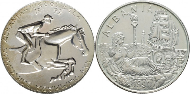 Ausländische Münzen und Medaillen
Albanien. Republik ab 1991. 
10 Leke 1991. O...