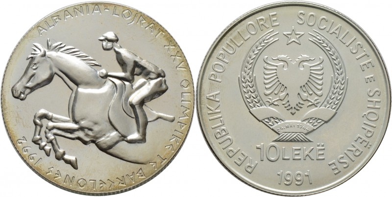 Ausländische Münzen und Medaillen
Albanien. Republik ab 1991. 
10 Leke 1991. O...