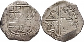 Ausländische Münzen und Medaillen
Bolivien. unter spanischer Herrschaft. 
Schiffsgeld zu 8 Reales (1618-21). Jahreszahl nicht lesbar -Potosi-. Münzz...