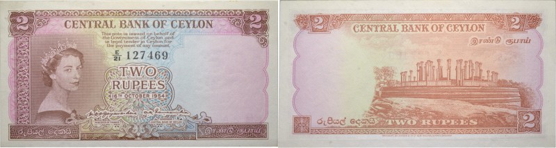 Ausländische Münzen und Medaillen
Ceylon (Sri Lanka). British. 
Banknote zu 2 ...