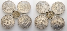 Ausländische Münzen und Medaillen
China. . 
5 Stücke: Dollar 1911 unter Kaiser Hsuang-Tung (Yeo. 31); Dollar o.J. (1895-1907) der Provinz Hupeh (Yeo...