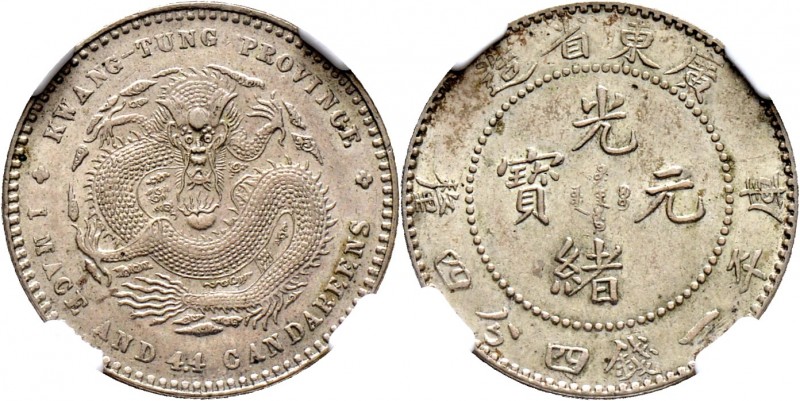 Ausländische Münzen und Medaillen
China-Provinz Kwangtung. . 
20 Cents o.J. (1...
